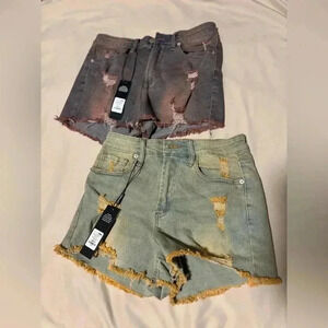 NEW Bundle of Two Size 5 Fashion Nova Distressed Cut Off Shorts